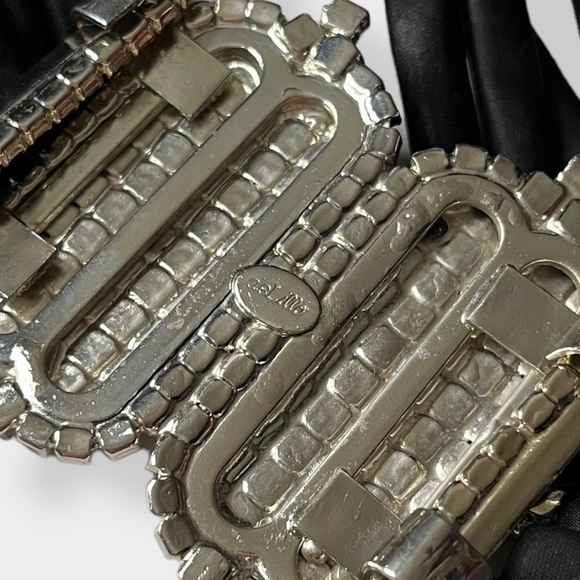 William deLillo Vintage 70s Satin Rhinestone Belt Statement Designer Couture - Picture 11 of 14